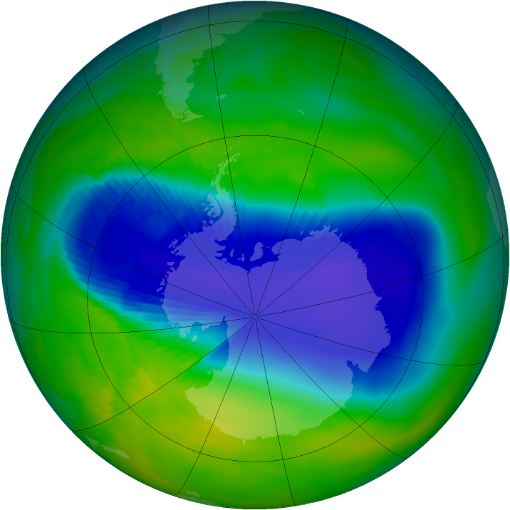 Antarctic ozone map for 18 November 1999